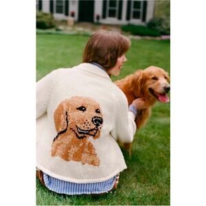NWT Anthropologie Pilcro The Jesse Dog Icon Golden Retriever Cardigan. Size S.